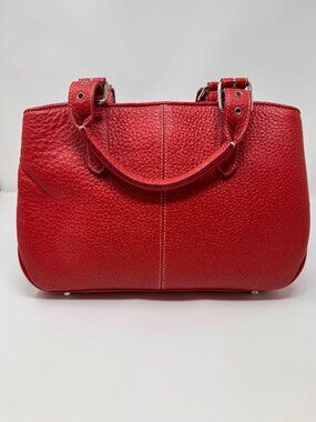 VTG Dooney & Bourke Red All Weather Leather Gladstone Satchel Pristine 13"
